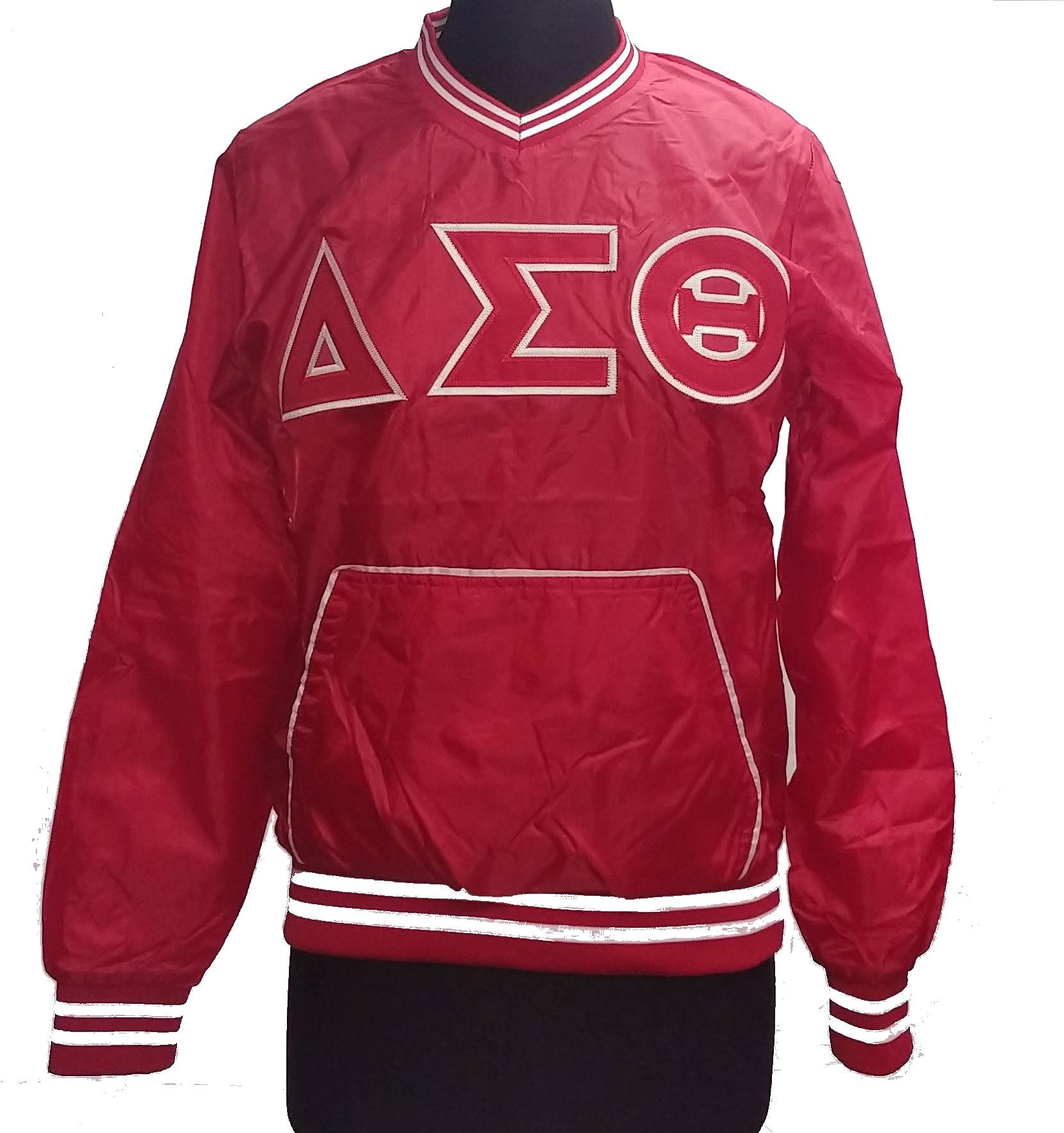 Red pullover windbreaker top